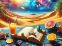 Trip to Giedi Prime in January 2024. Reading a book on a coast